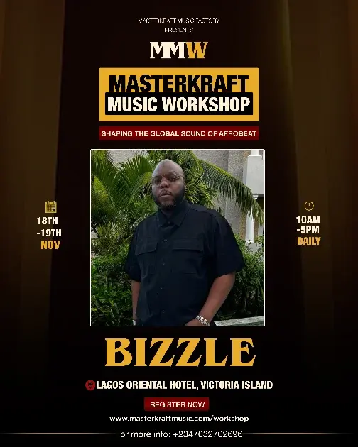 Masterkraft Music Workshop flyer featuring Bizzle