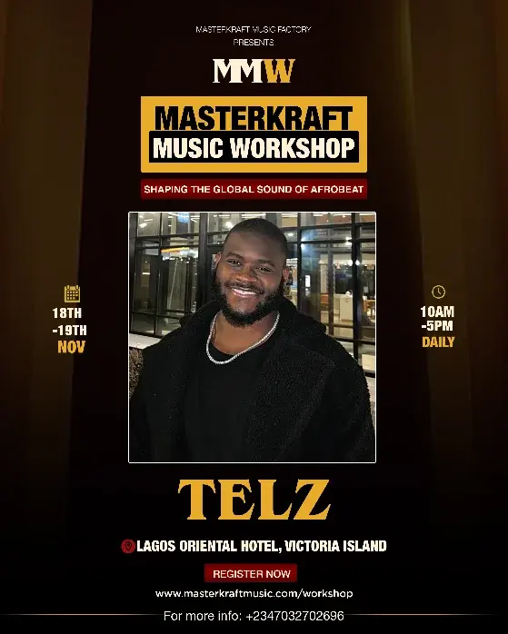 Masterkraft Music Workshop flyer featuring Telz